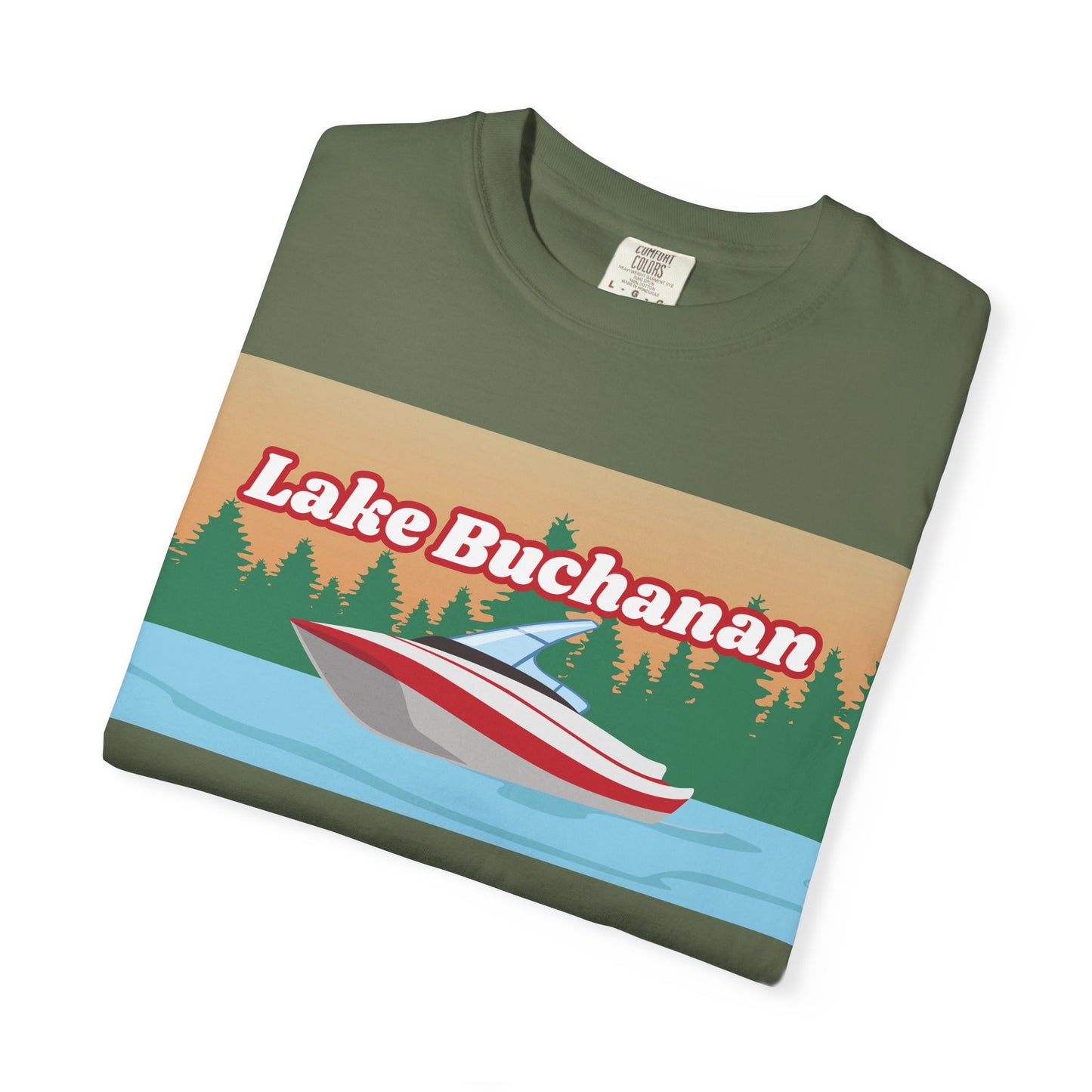 Lake Buchanan Relaxed Unisex T-Shirt, Summer Vibes Tee, Outdoor Adventure Shirt, Lake Life Apparel, Gift for Nature Lovers, Vacation Wear