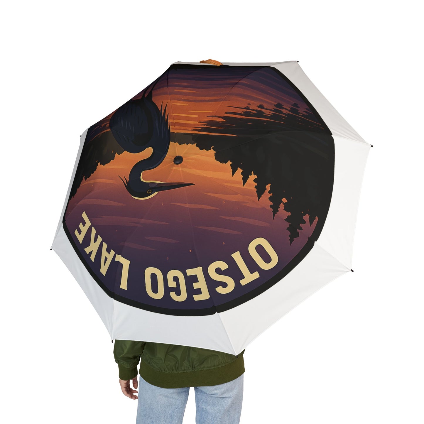 Otsego Lake Semi-Automatic Foldable Umbrella, Travel Umbrella, Outdoor Gear, Gifts for Nature Lovers, Rainy Day Essential
