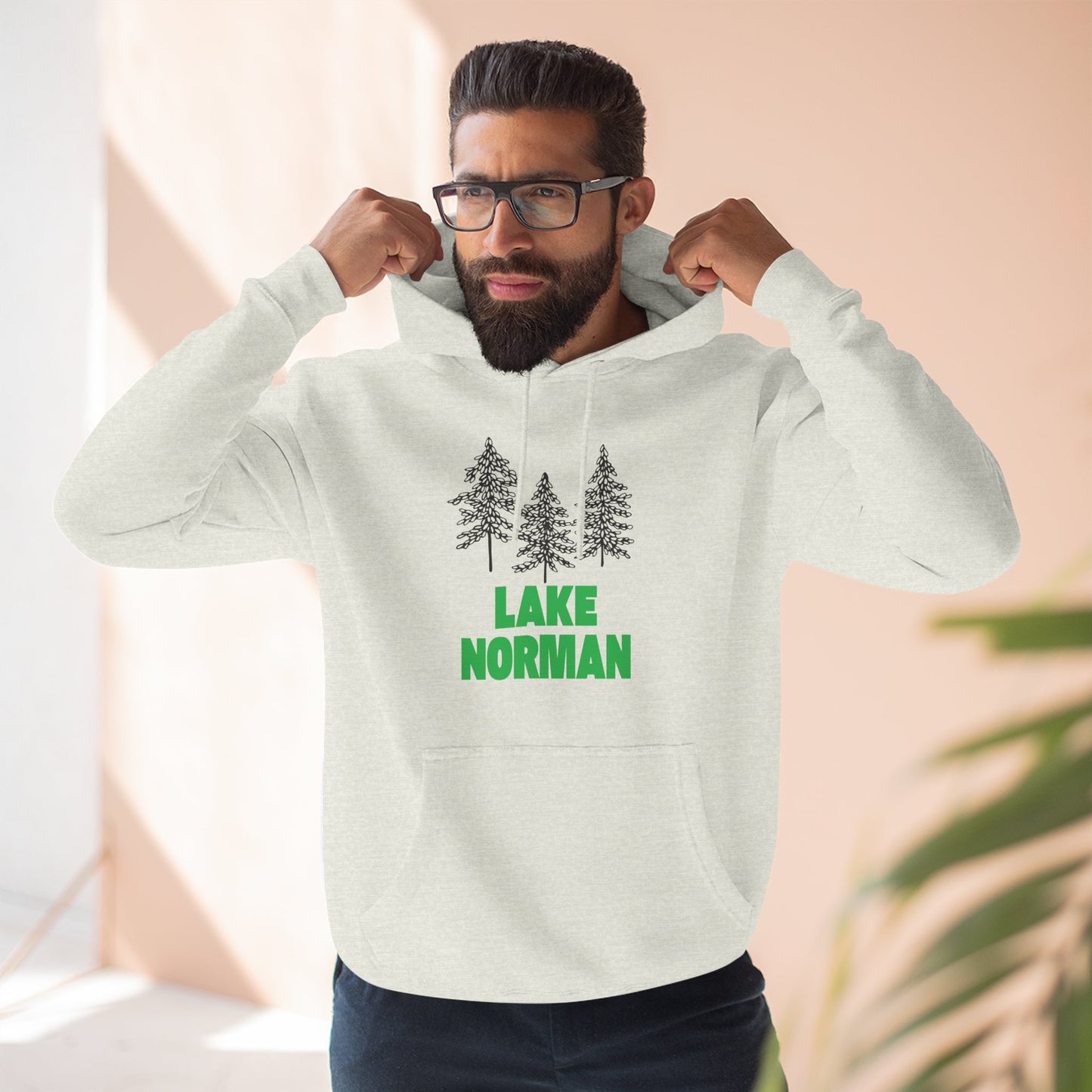 Lake Norman Fleece Hoodie, Cozy Sweatshirt, Outdoor Adventure Wear, Unique Gift for Lake Lovers, Perfect for Fall and Winter