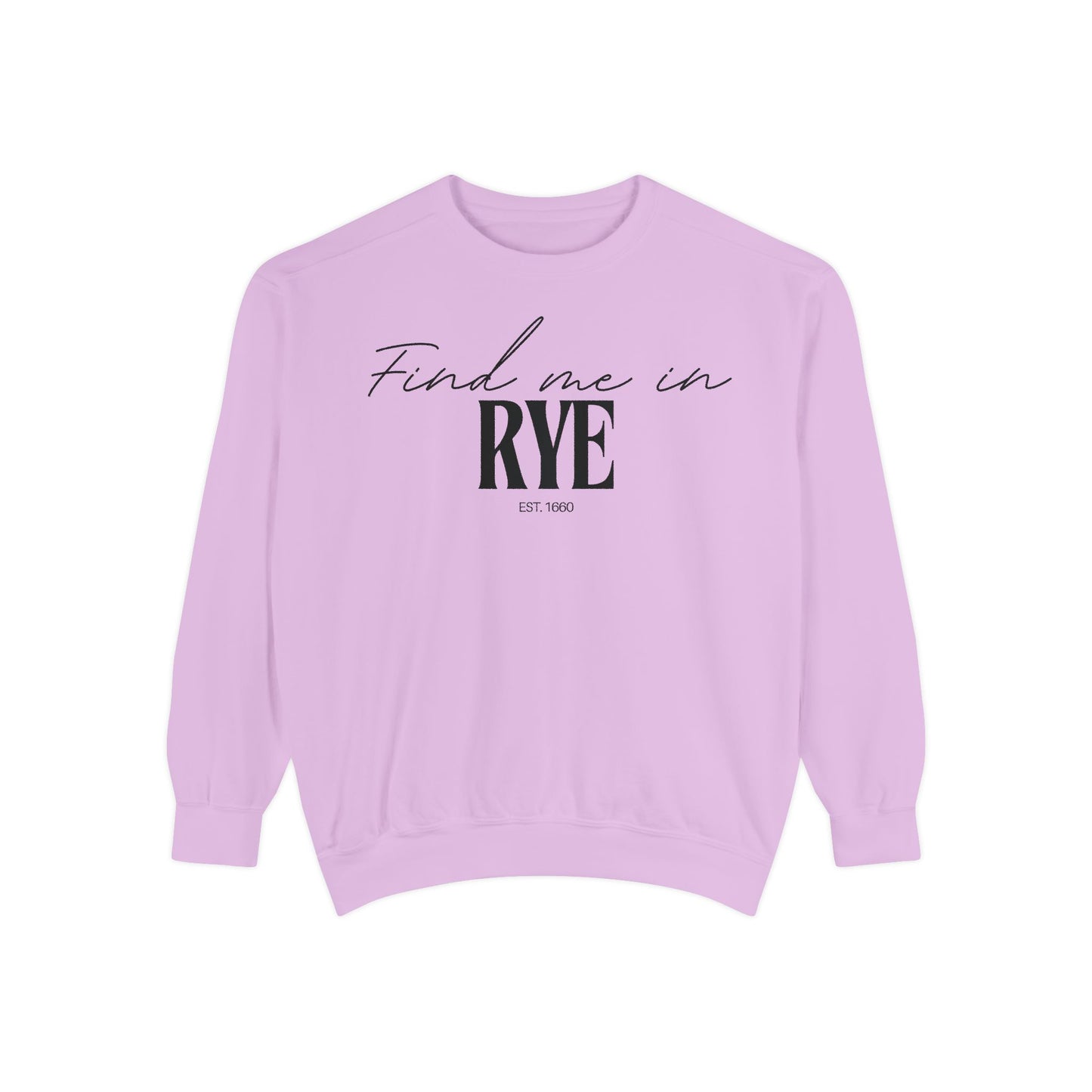 Rye Cozy Sweatshirt, Unisex Garment-Dyed Crew, Casual Wear, Gift for Friends, Fall Fashion, Lounge Style