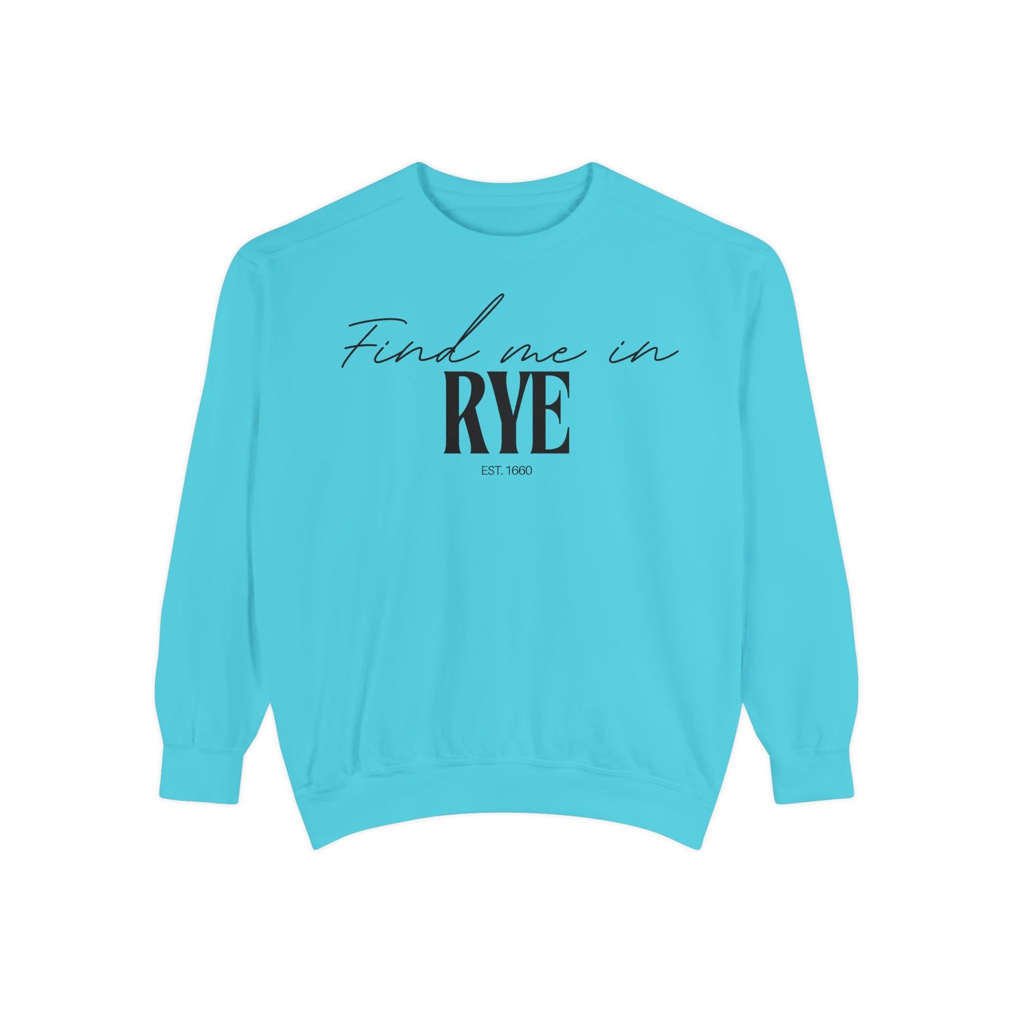 Rye Cozy Sweatshirt, Unisex Garment-Dyed Crew, Casual Wear, Gift for Friends, Fall Fashion, Lounge Style