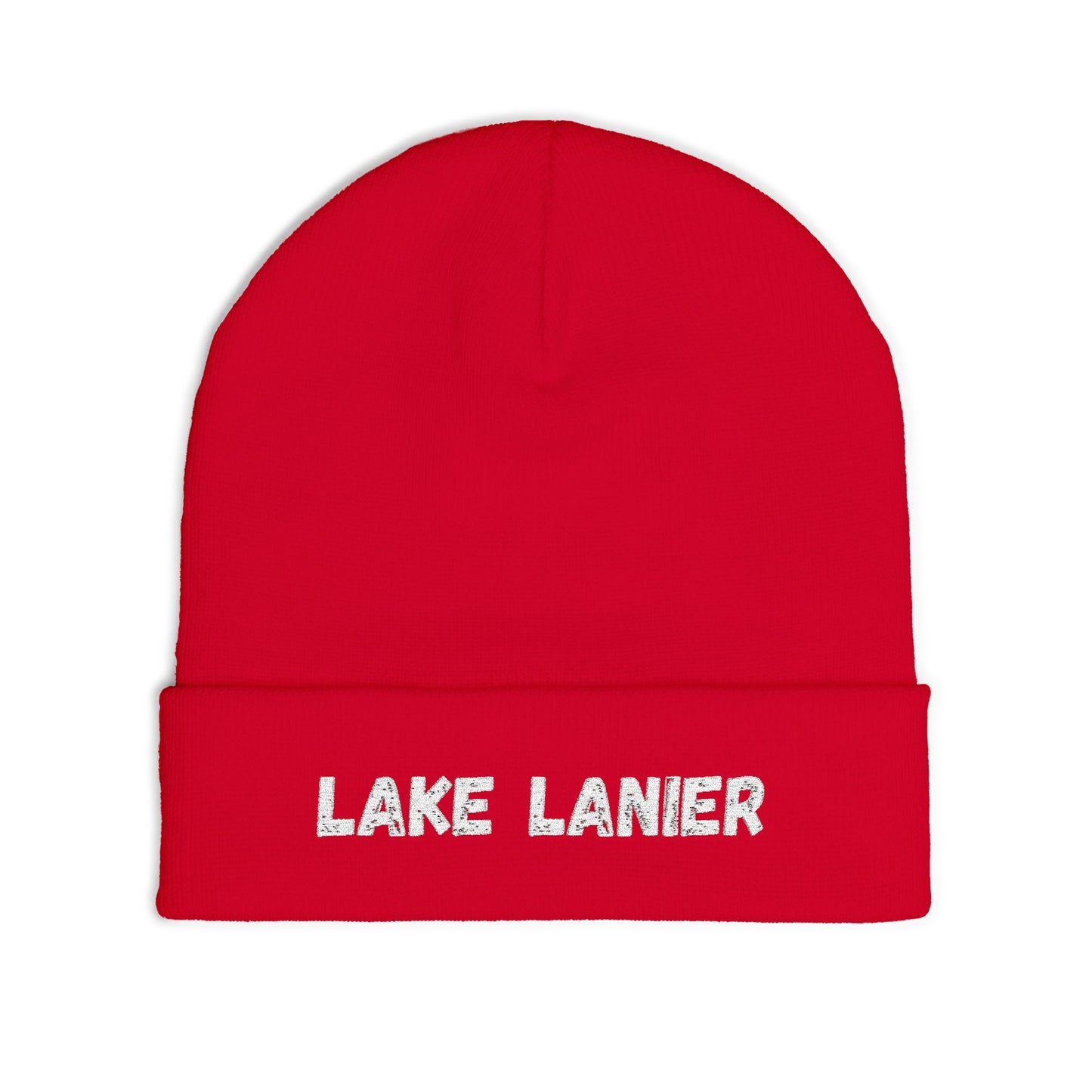 Lake Lanier Cozy Embroidered Knit Beanie, Winter Hat, Lake Lanier Merchandise, Warm Knit Hat, Gift for Her, Outdoor Beanie