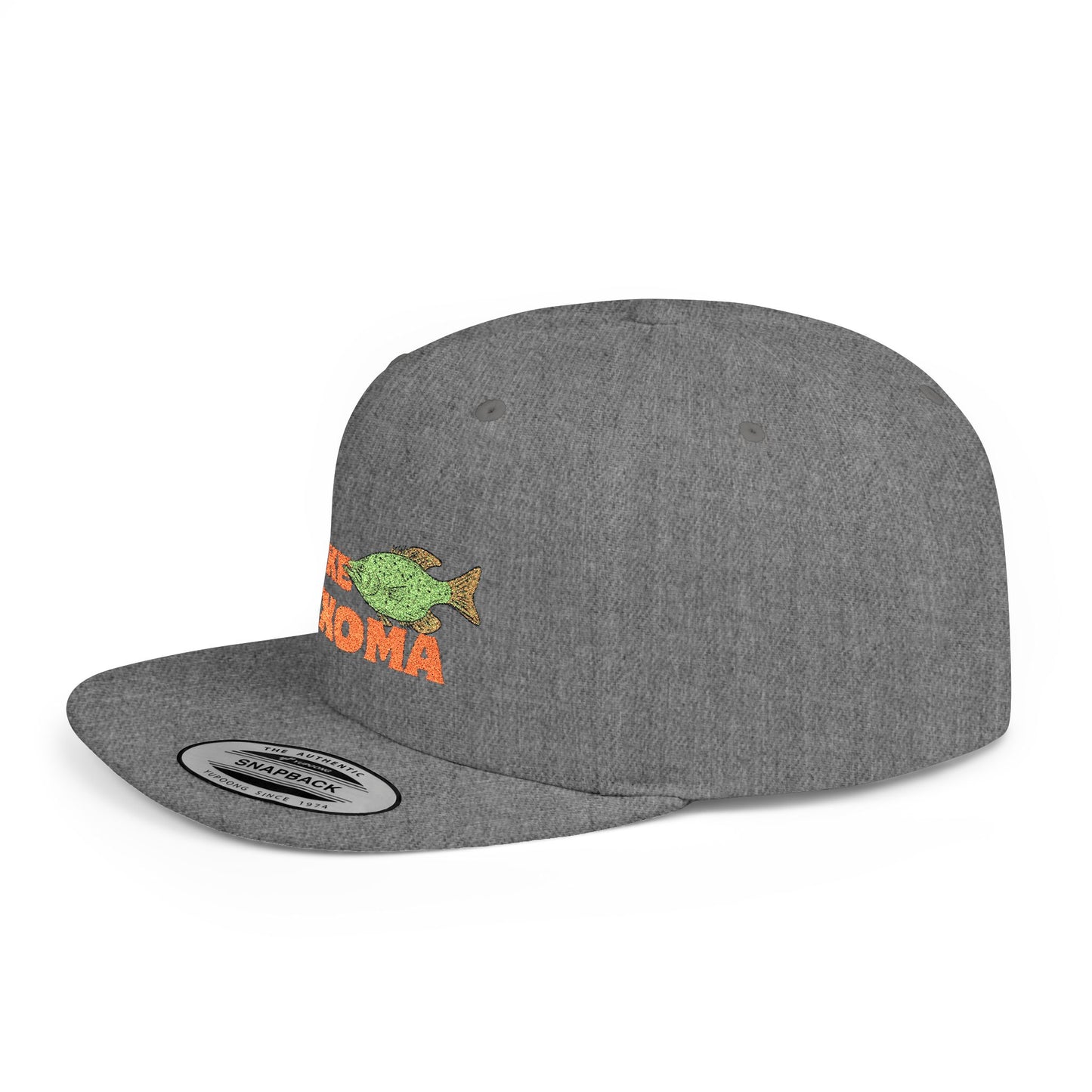 Lake Texoma Fish Flat Bill Snapback Hat, Fishing Cap, Outdoor Gear, Lake House Gift, Summer Accessories, Stylish Headwear