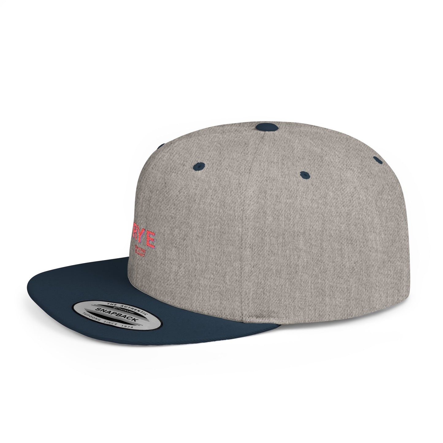 Rye Stylish Flat Bill Snapback Hat with Design, Perfect for Casual Outings, Streetwear, Gifts, Festivals, Everyday Wear