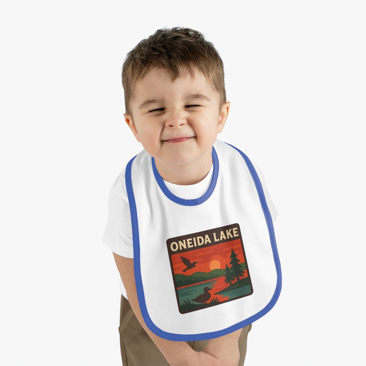 Oneida Lake Baby Contrast Trim Jersey Bib