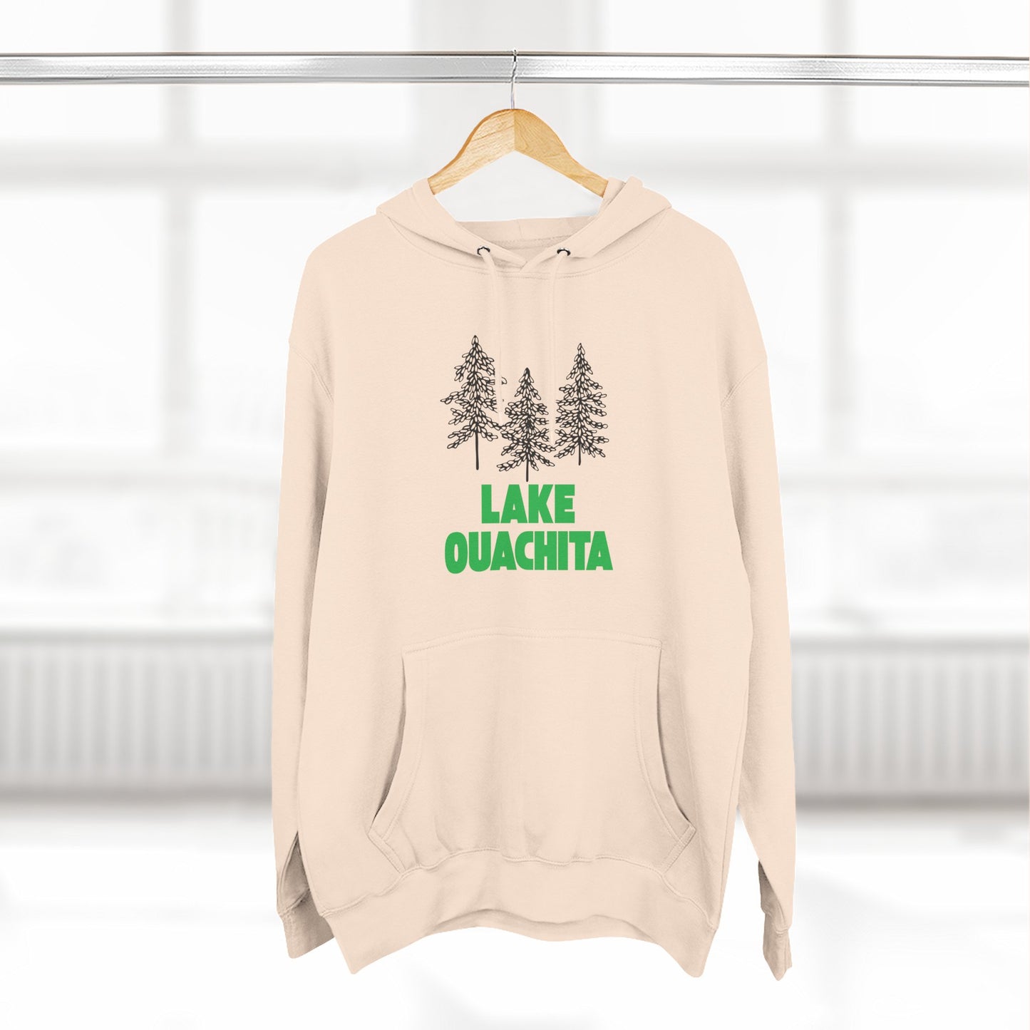 Lake Ouachita Fleece Hoodie, Cozy Sweatshirt, Outdoor Adventure Wear, Unique Gift for Lake Lovers, Perfect for Fall and Winter