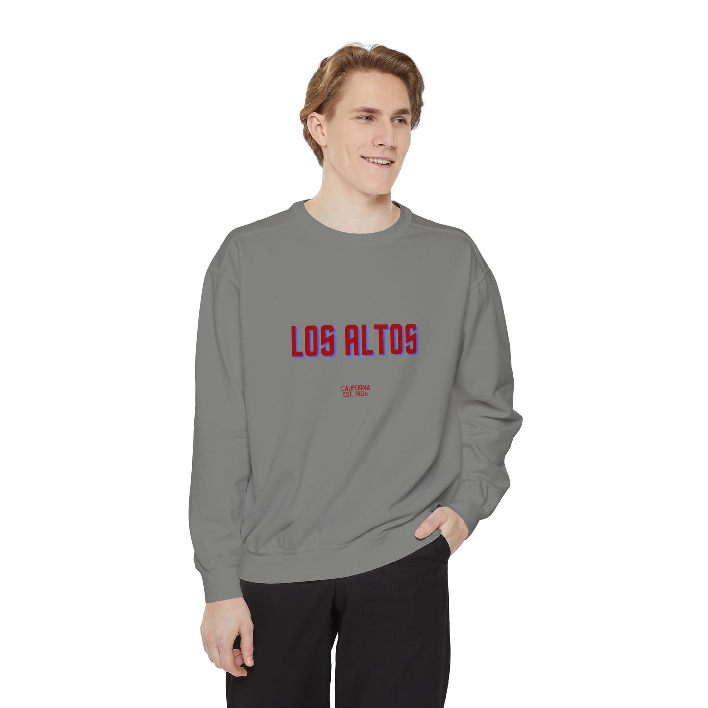 Los Altos Unisex Garment-Dyed Sweatshirt | Cozy Fashion, Perfect for Casual Outings, Gifts, Fall & Winter Style, Everyday Comfort