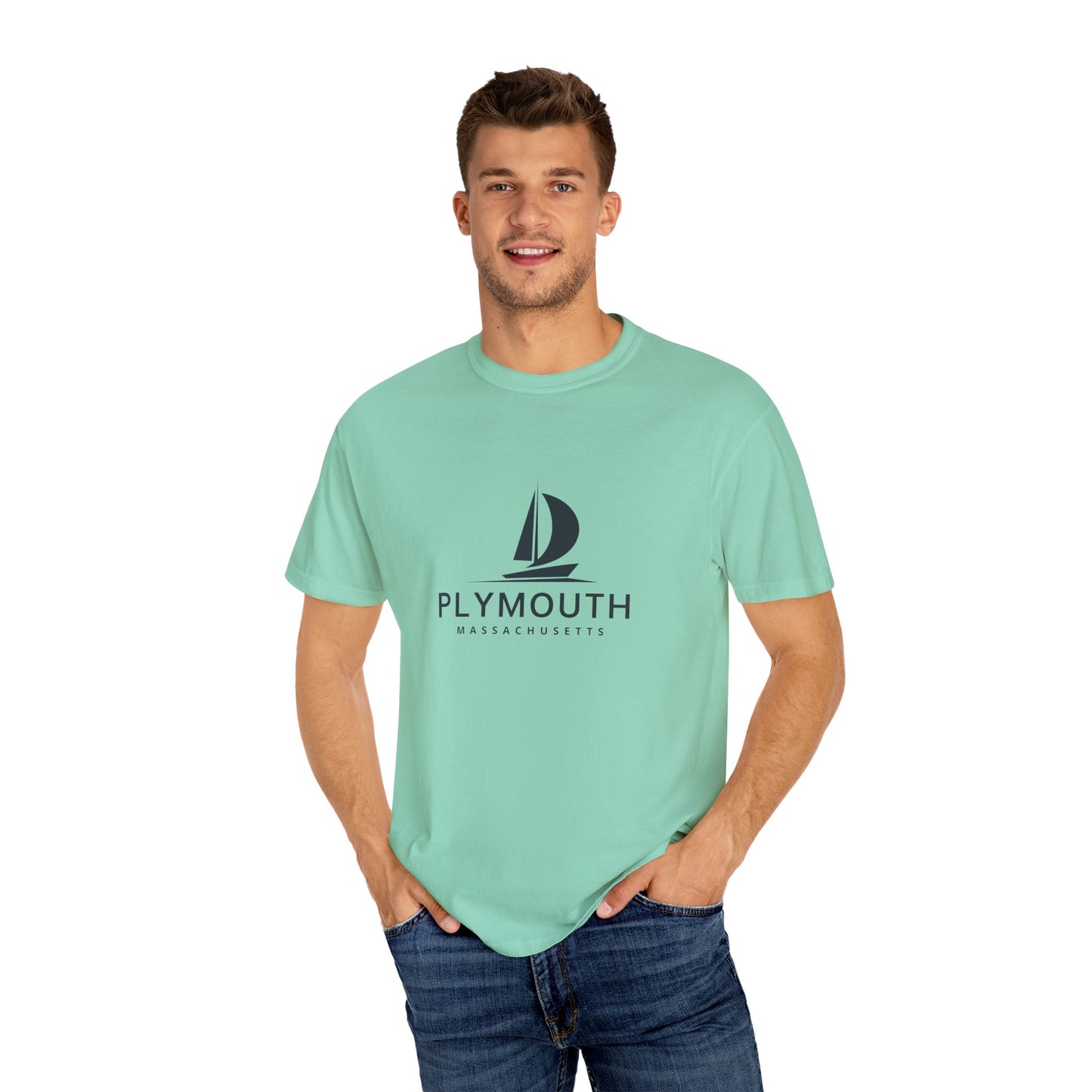 Plymouth - Unisex Garment-Dyed T-shirt, Casual Outfit, Gift for Nature Lovers, Vacation Essentials