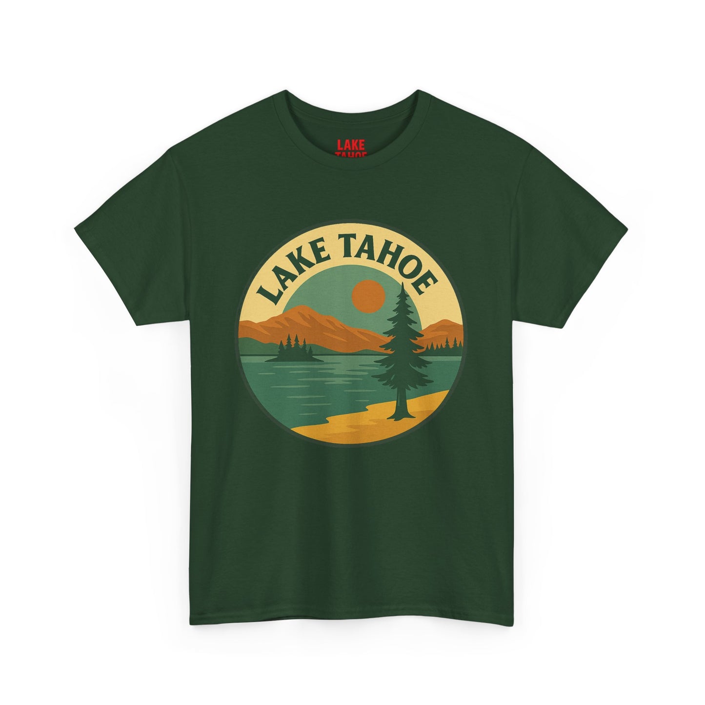 Lake Tahoe Graphic Tee | Unisex Heavy Cotton T-Shirt, Nature Lover Gift, Lake Adventure Shirt, Outdoor Apparel, Vintage Lake Design
