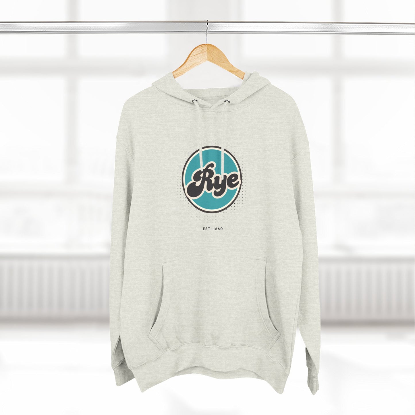 Rye Retro Vibe Hoodie for Casual Days, Streetwear, Unisex Gift, Cozy Layering Apparel