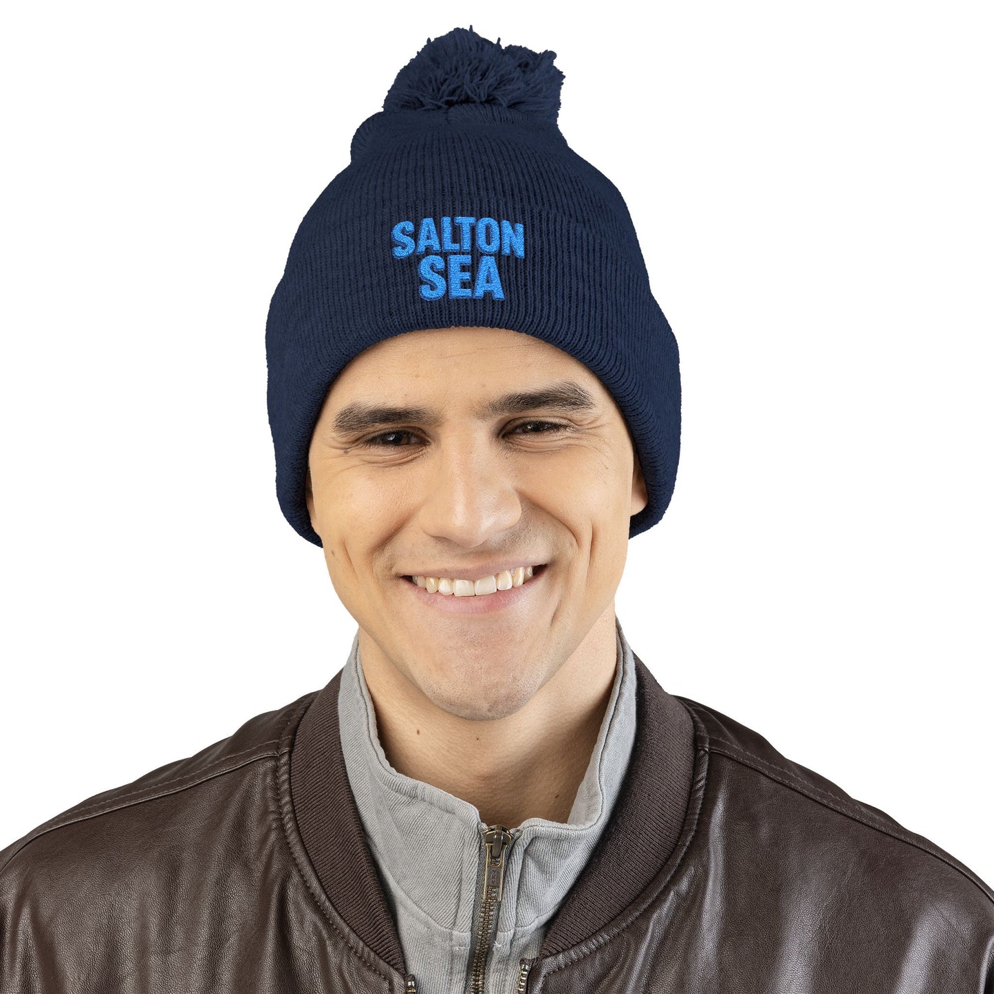 Salton Sea Pom-Pom Knit Cap (Embroidery)