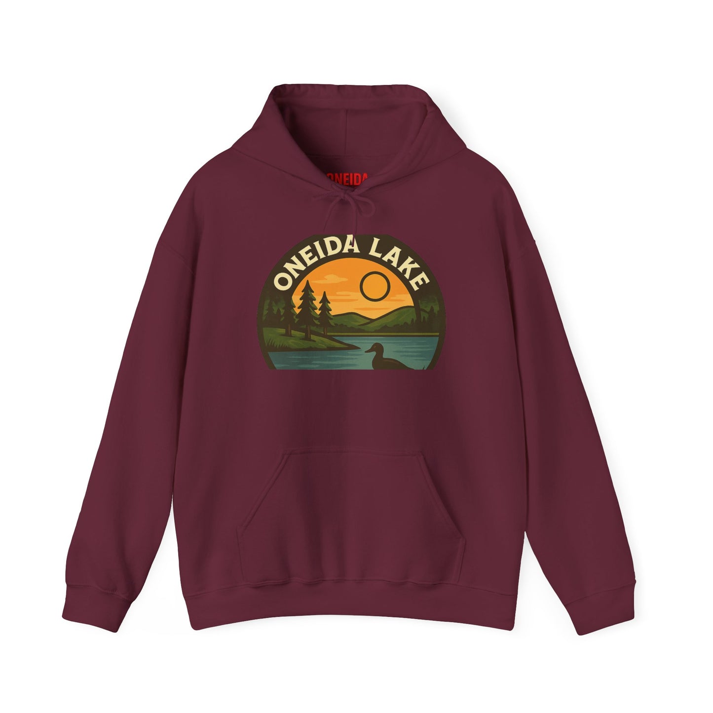 Oneida Lake Hoodie, Cozy Casual Wear, Unisex Sweatshirt, Lake Lover Gift, Outdoor Adventure Apparel, Summer Retreat Fashion