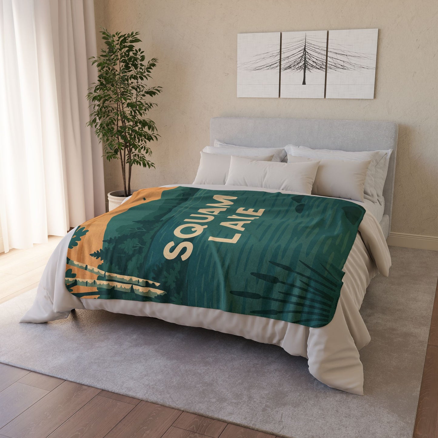 Squam Lake Fleece Sherpa Blanket
