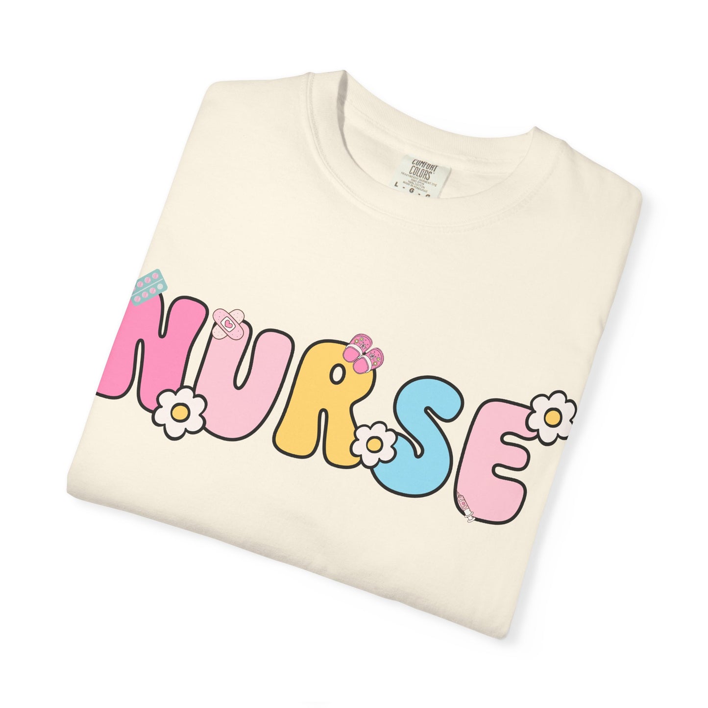 Playful Nurse T-Shirt - Fun Gift for Healthcare Workers, Floral Design, Birthday Present, Nurse Appreciation Week, Casual Wear