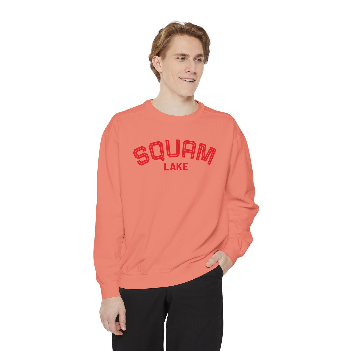 Squam Lake Unisex Garment-Dyed Sweatshirt, Cozy Casual Wear, Perfect for Lakeside Gatherings, Great for Fall, Gift for Nature Lovers