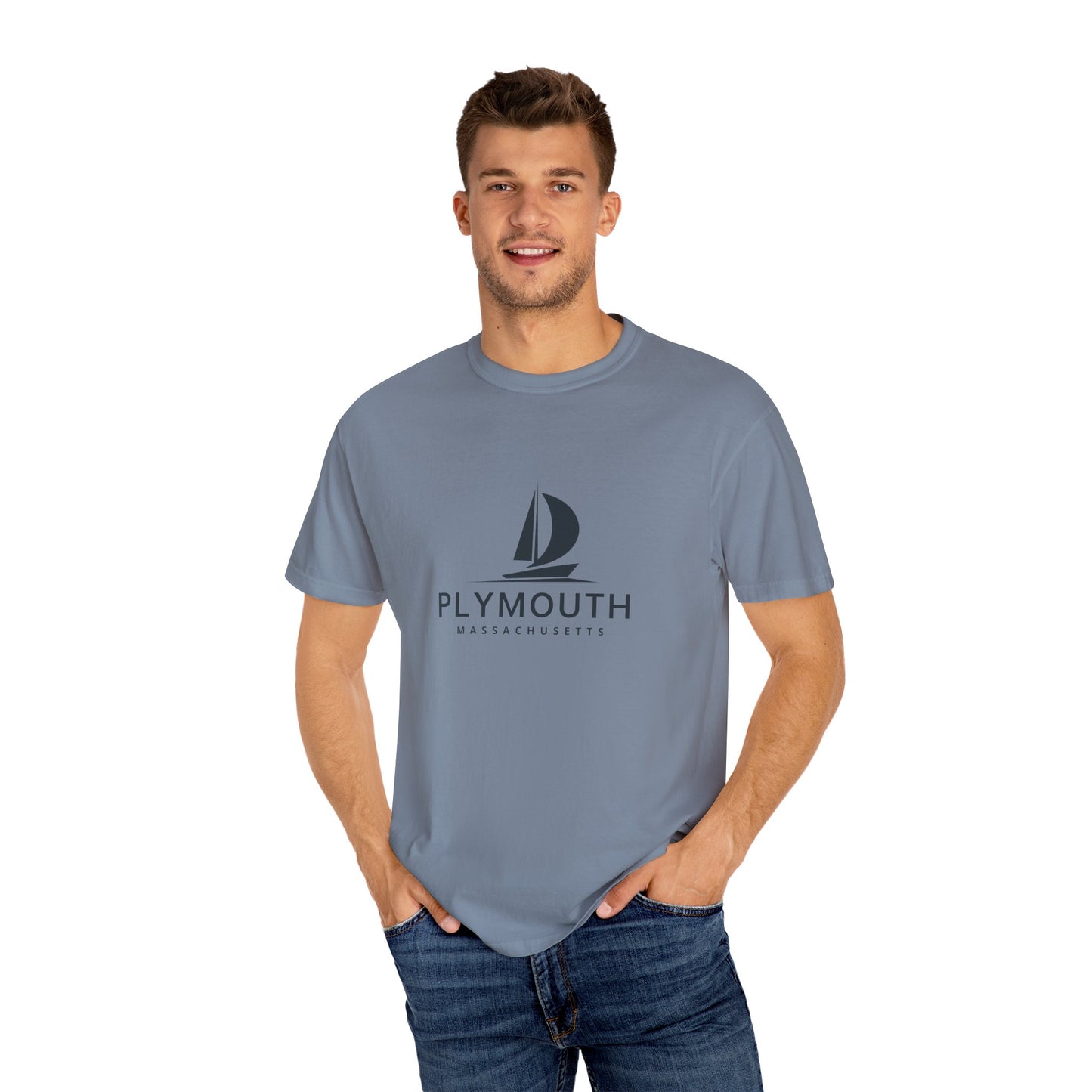 Plymouth - Unisex Garment-Dyed T-shirt, Casual Outfit, Gift for Nature Lovers, Vacation Essentials