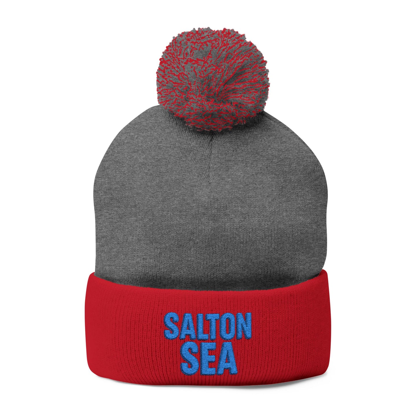 Salton Sea Pom-Pom Knit Cap (Embroidery)