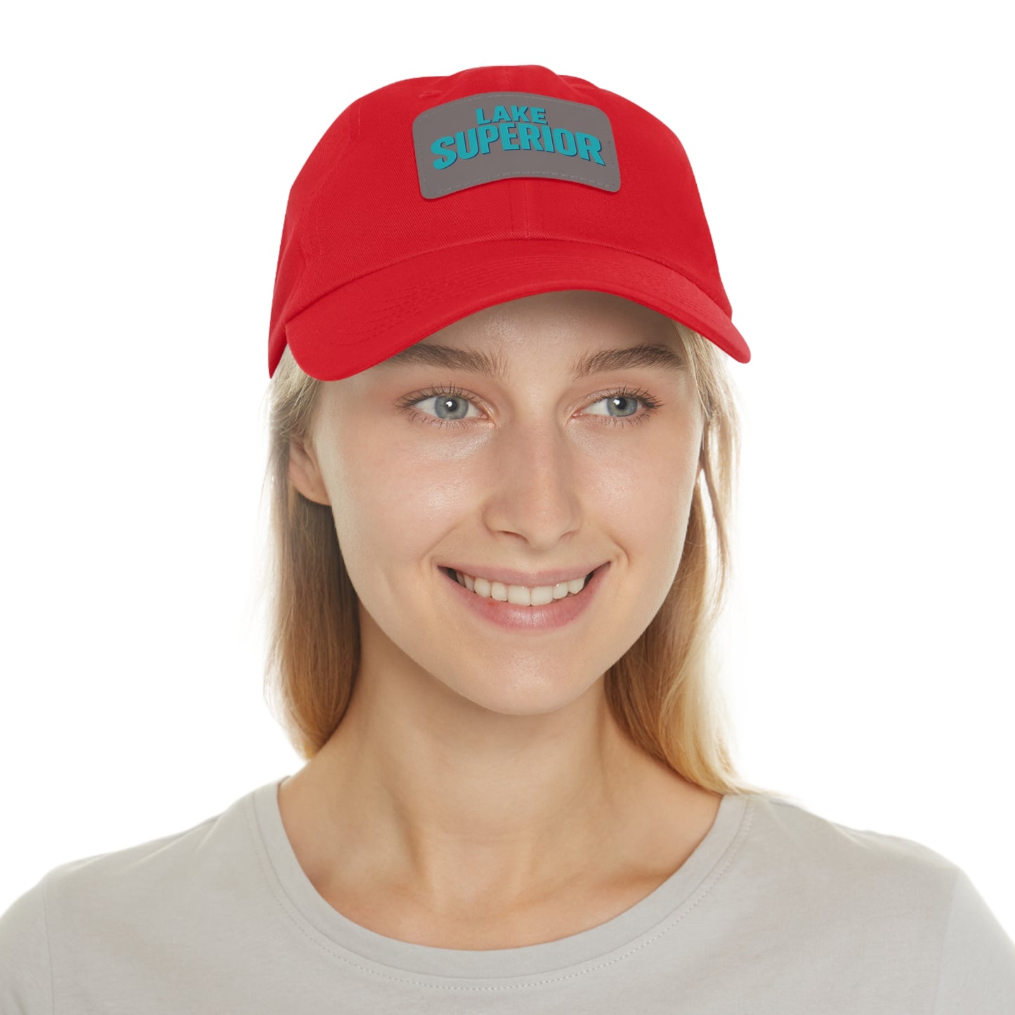 Lake Superior Dad Hat with Leather Patch (Rectangle)