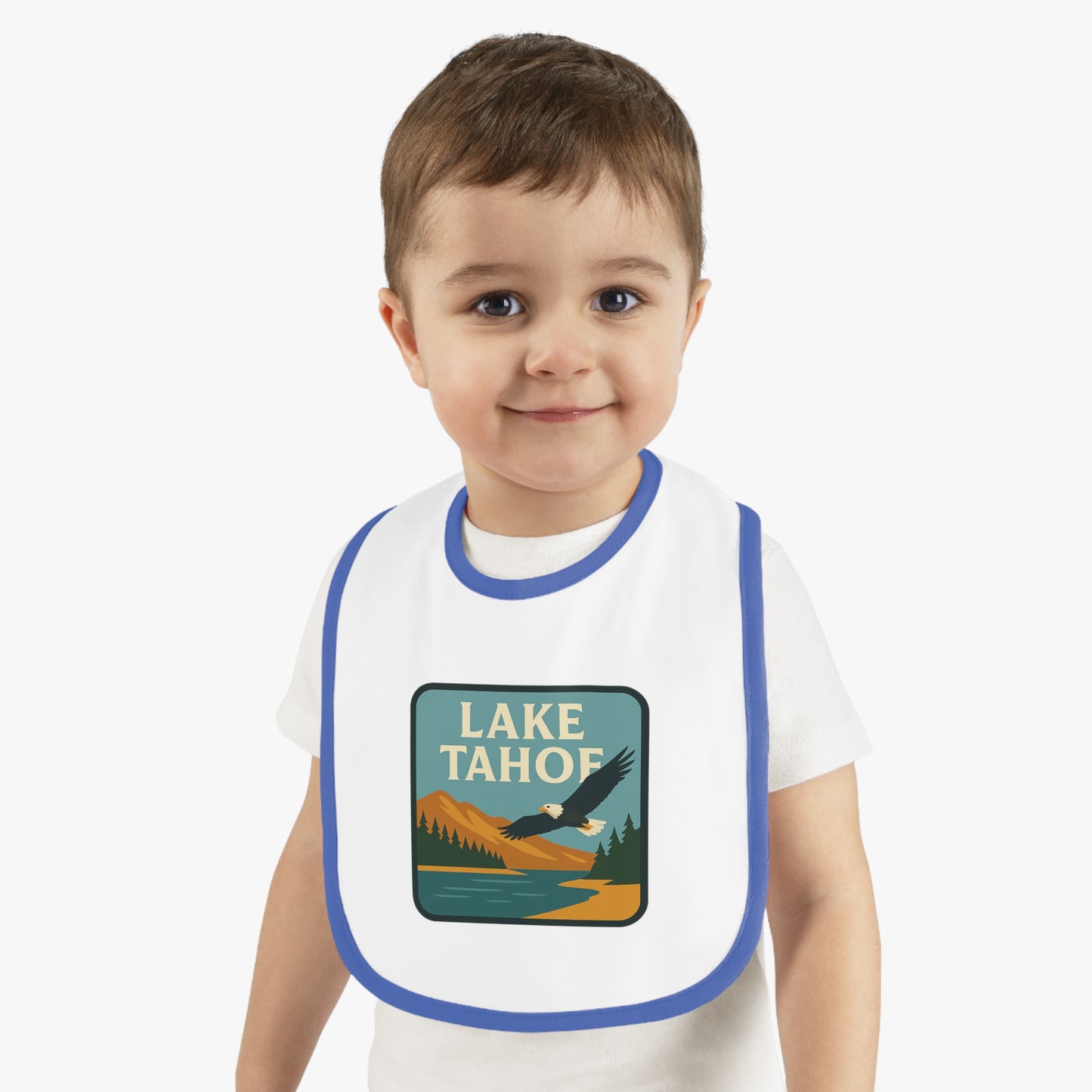 Lake Tahoe Baby Contrast Trim Jersey Bib