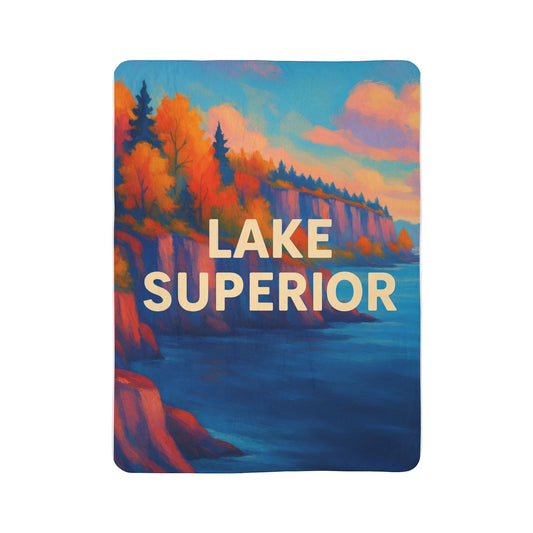 Lake Superior Fleece Sherpa Blanket