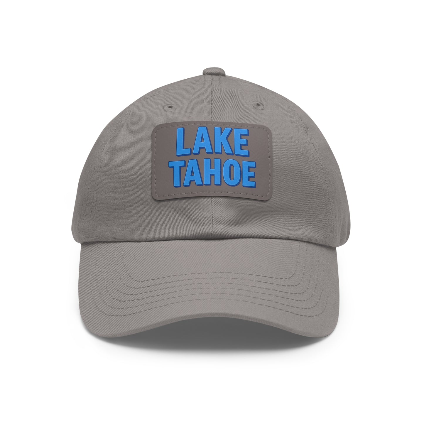 Lake Tahoe Dad Hat with Leather Patch (Rectangle)