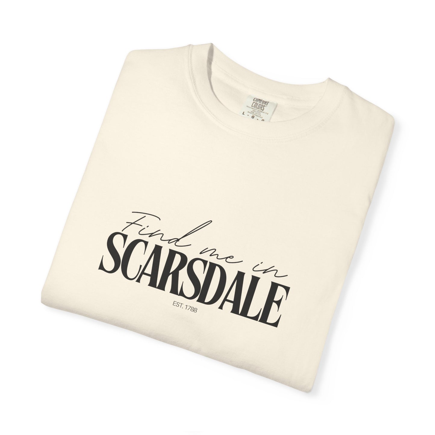 Scarsdale Vibes Unisex Garment-Dyed T-Shirt, Casual Wear, Gifts for Locals, Trendy Summer Essential, Comfortable Everyday Tee