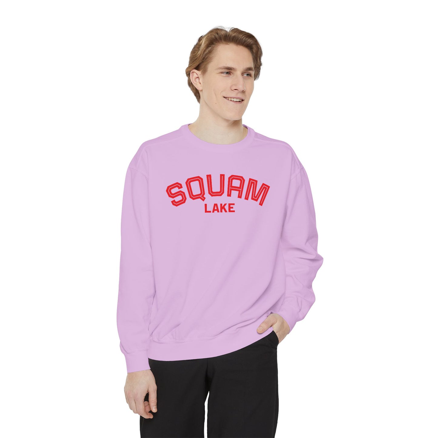 Squam Lake Unisex Garment-Dyed Sweatshirt, Cozy Casual Wear, Perfect for Lakeside Gatherings, Great for Fall, Gift for Nature Lovers