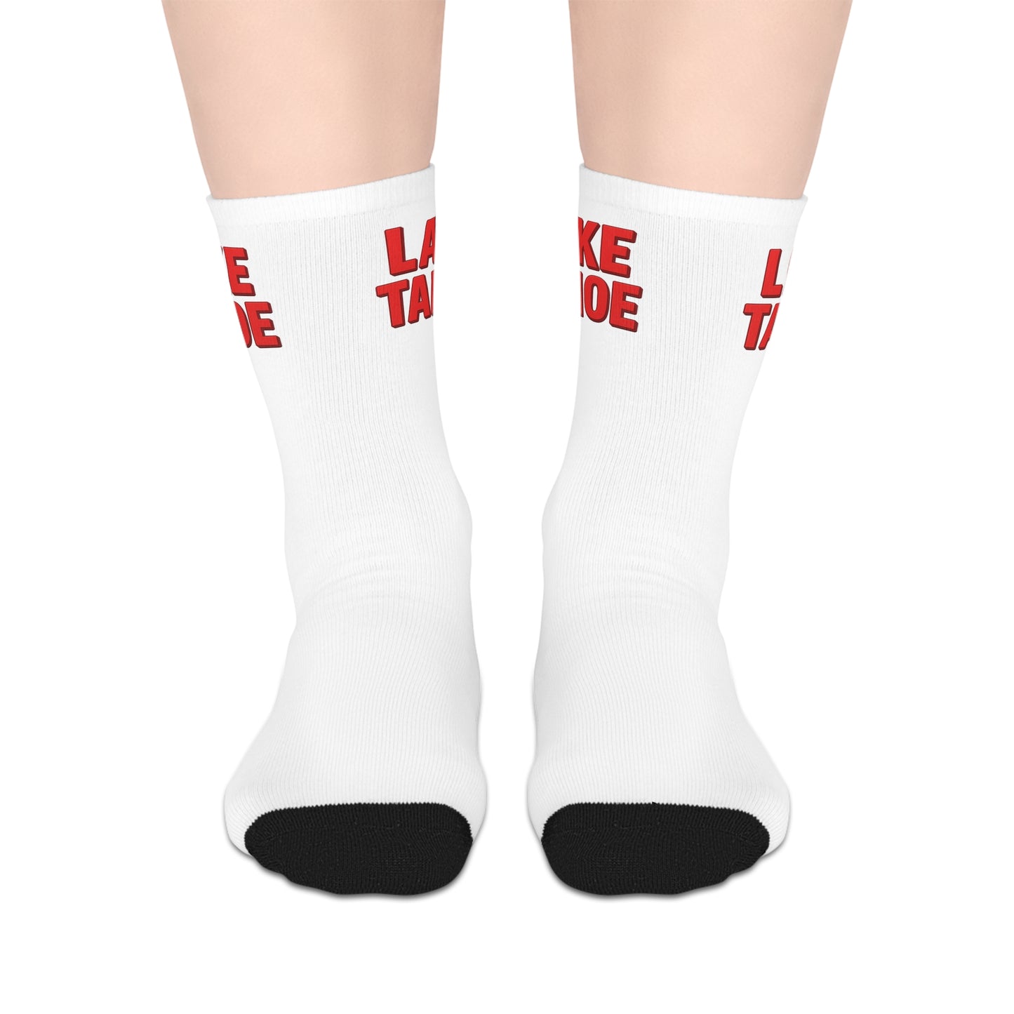 Lake Tahoe Cool Casual Mid-length Socks | Fun Lifestyle Gift, Quirky Fashion Accessory, Unique Socks for Everyday Wear