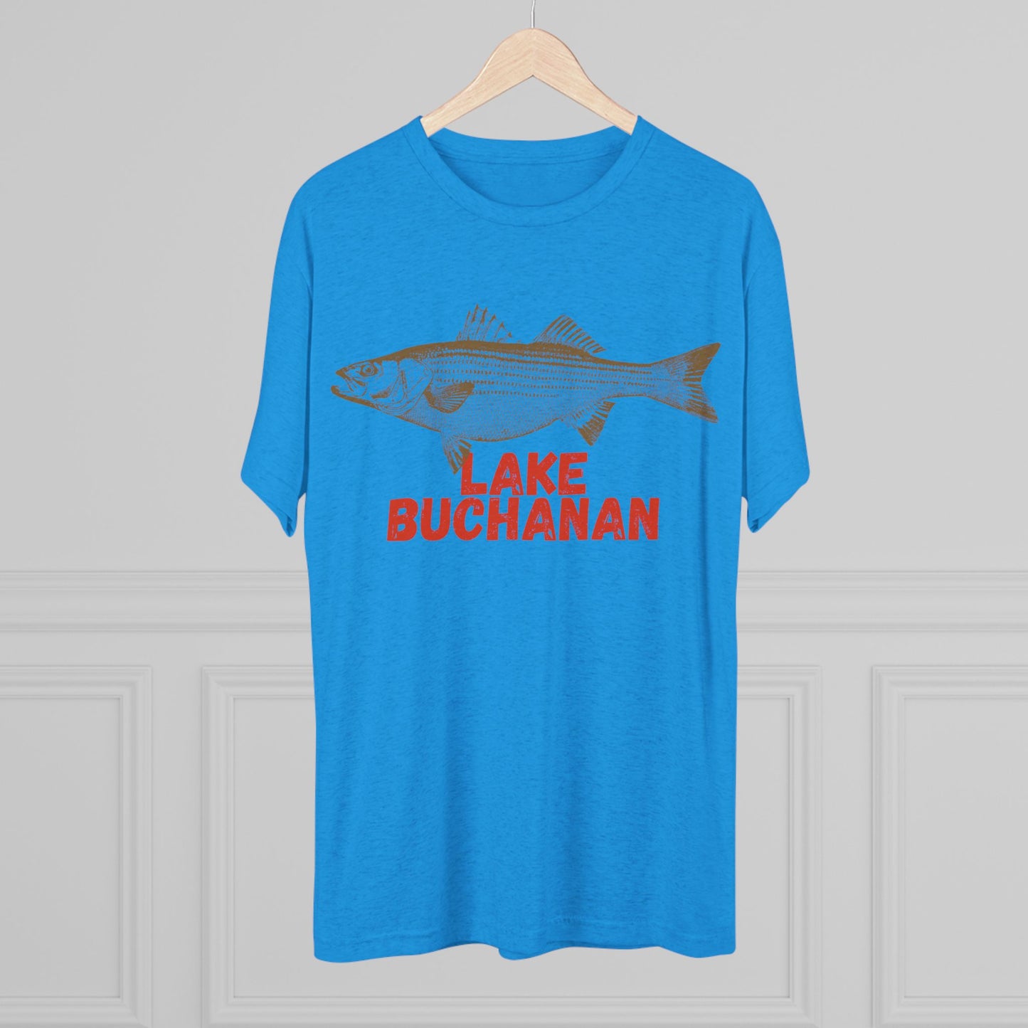Lake Buchanan Fishing Tee, Unisex Crew Neck Shirt, Summer Lake Apparel, Gift for Fishermen, Outdoor Adventure T-Shirt, Lake House Style