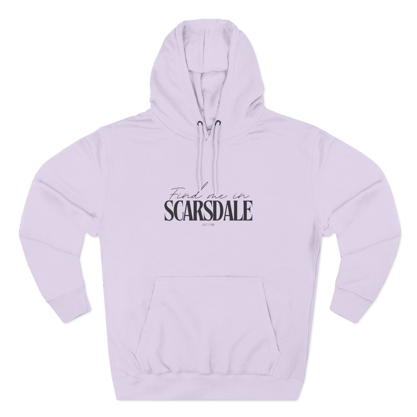 Scarsdale Stylish Three-Panel Fleece Hoodie for Everyday Comfort, Personalized Gift, Casual Wear, Unisex Hoodie, Cozy Fashion