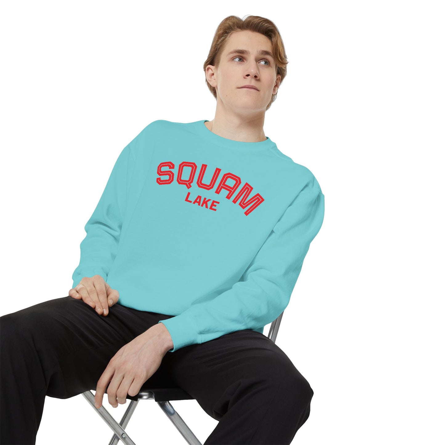 Squam Lake Unisex Garment-Dyed Sweatshirt, Cozy Casual Wear, Perfect for Lakeside Gatherings, Great for Fall, Gift for Nature Lovers