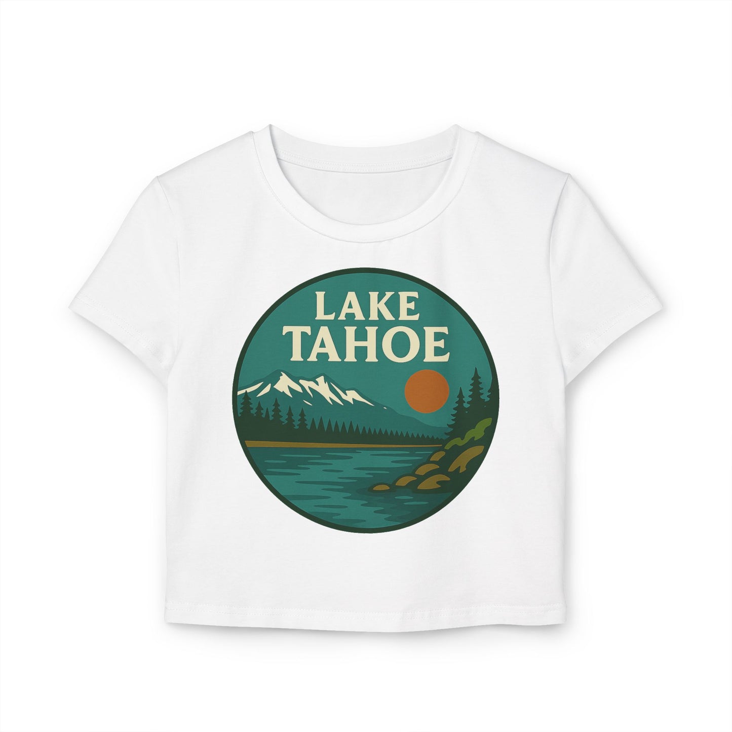 Lake Tahoe Women's Baby Tee - Vintage Style, Lake Lover Shirt, Summer Outfit, Nature Lover Gift, Travel-Inspired Top