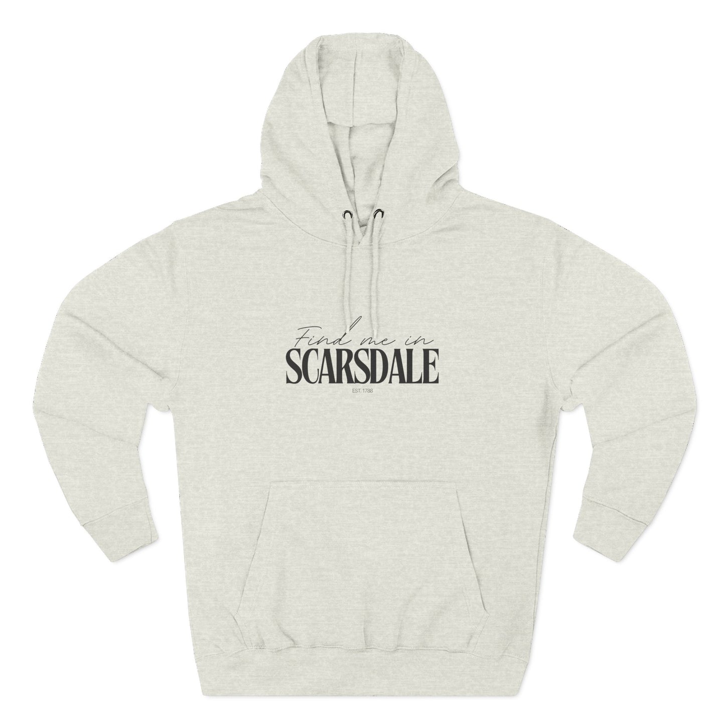 Scarsdale Stylish Three-Panel Fleece Hoodie for Everyday Comfort, Personalized Gift, Casual Wear, Unisex Hoodie, Cozy Fashion