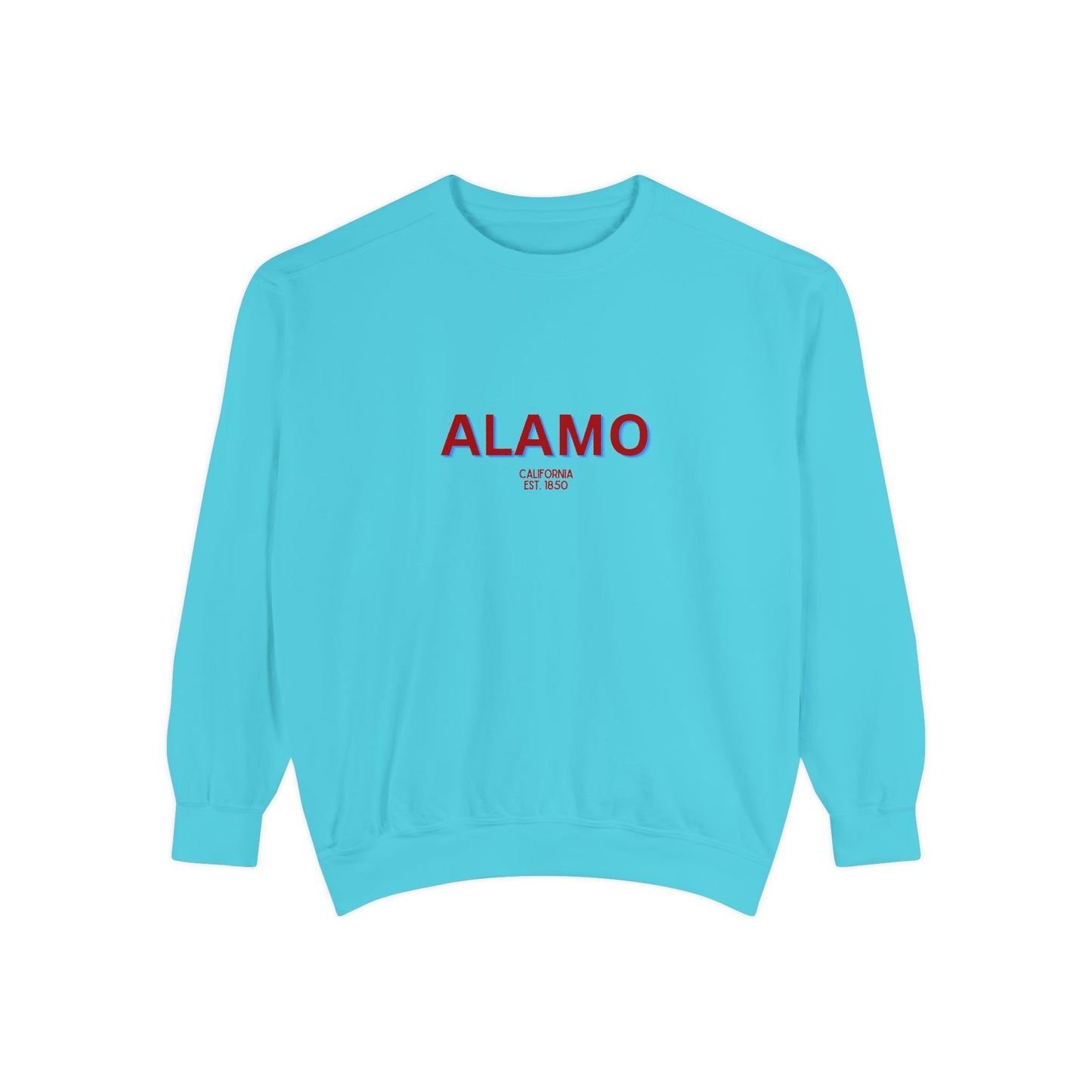Alamo Unisex Garment-Dyed Sweatshirt | Cozy Fashion, Perfect for Casual Outings, Gifts, Fall & Winter Style, Everyday Comfort