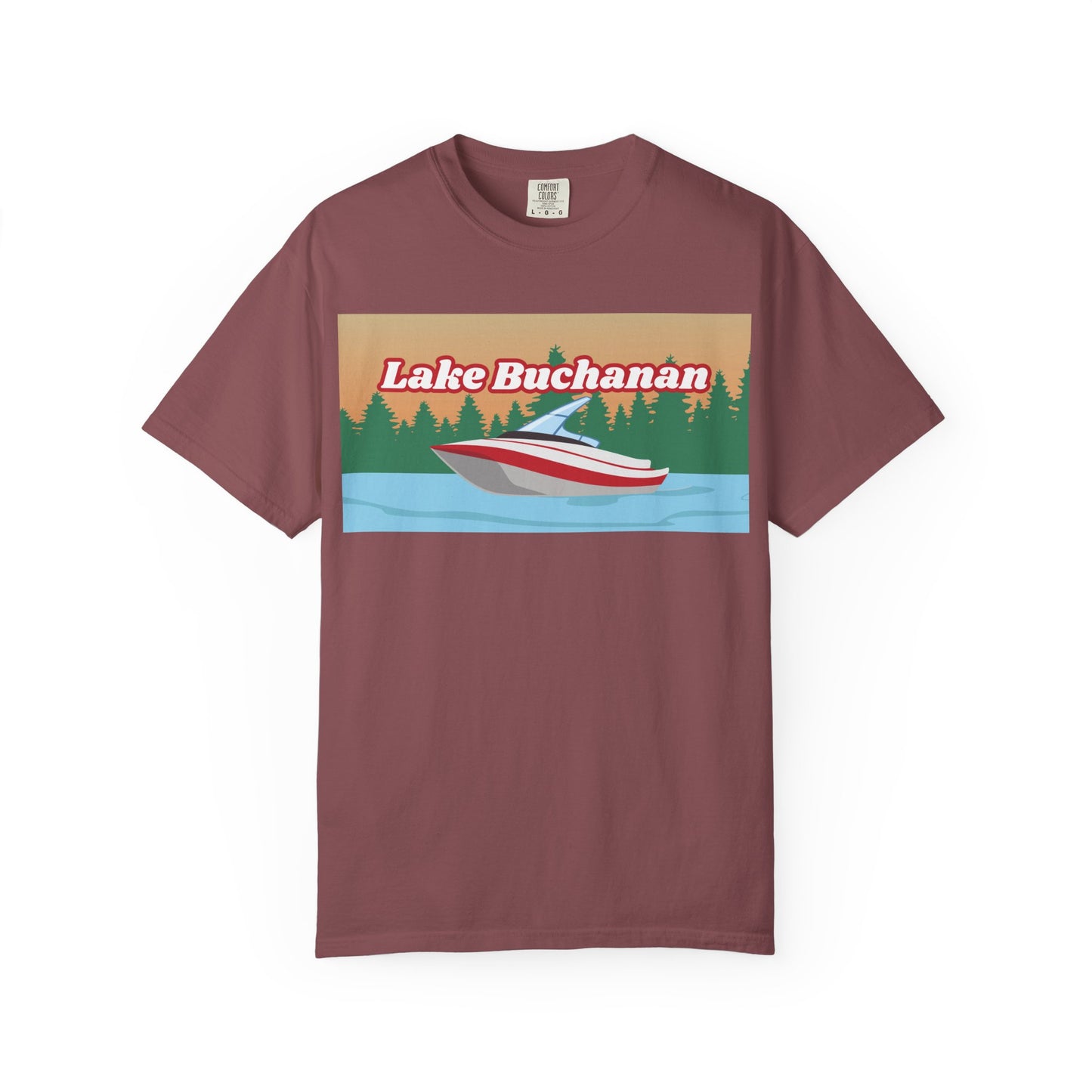 Lake Buchanan Relaxed Unisex T-Shirt, Summer Vibes Tee, Outdoor Adventure Shirt, Lake Life Apparel, Gift for Nature Lovers, Vacation Wear
