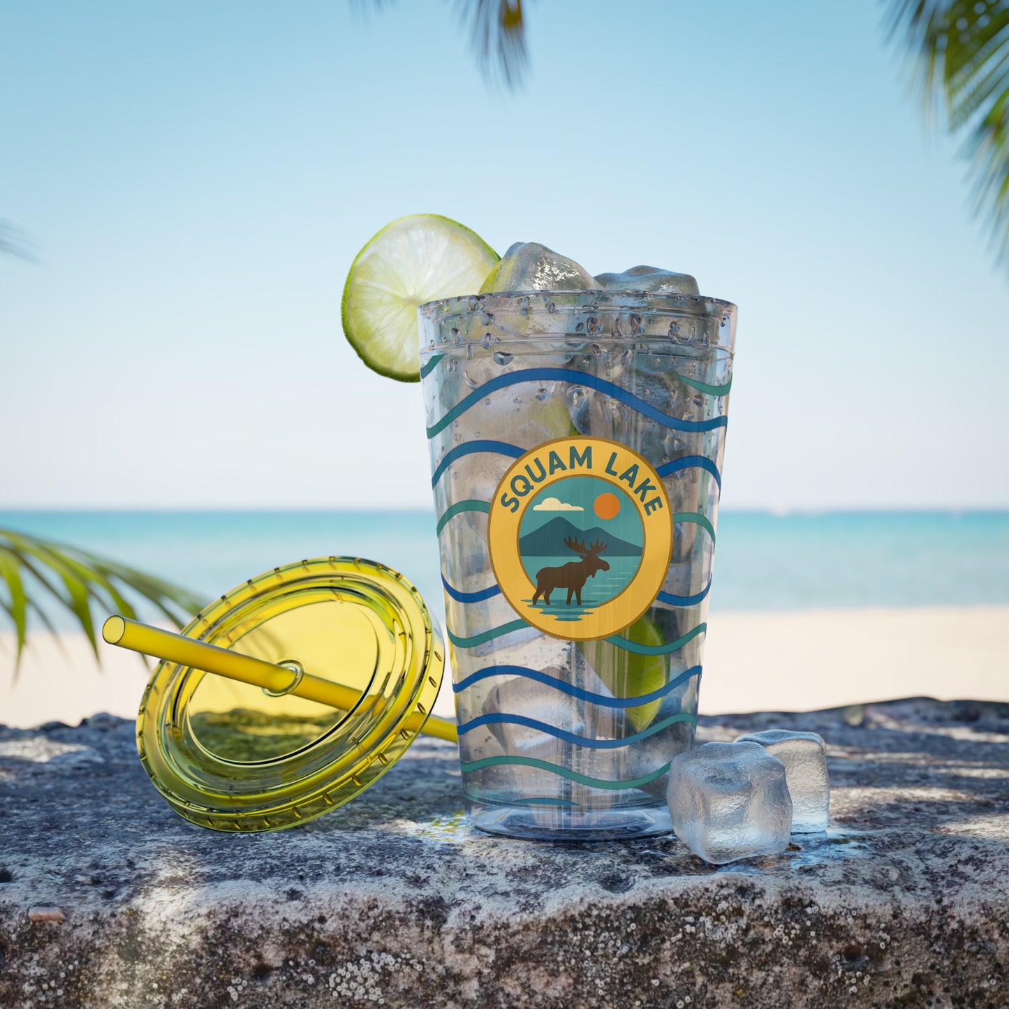 Sunsplash Tumbler, 16oz Clear Drink Cup for Outdoor Adventures, Customizable Travel Mug, Perfect for Summer Fun, Eco-Friendly Beverage [...]
