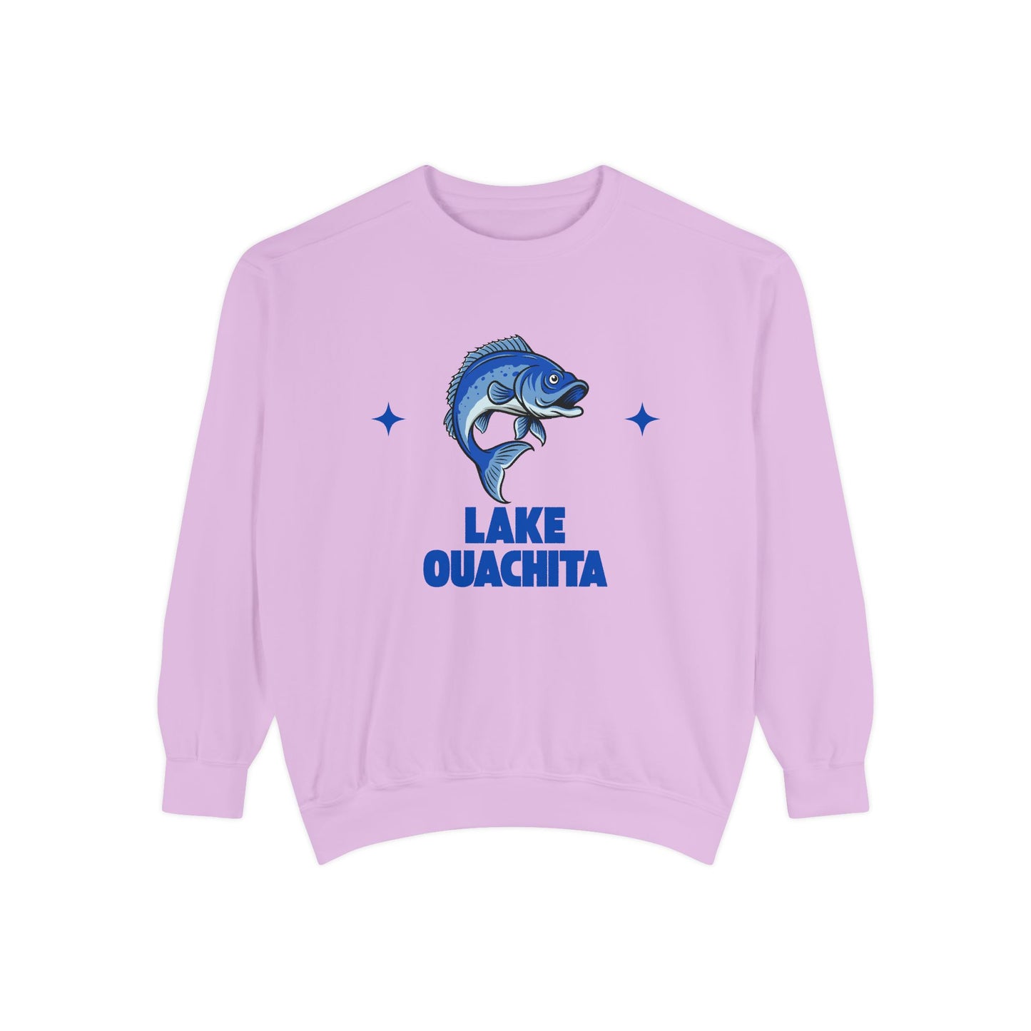 Lake Ouachita Fish Design Unisex Sweatshirt | Cozy Fishing Apparel, Casual Wear, Gift for Anglers, Lake Day Outfit, Nature Lovers Sweatshirt