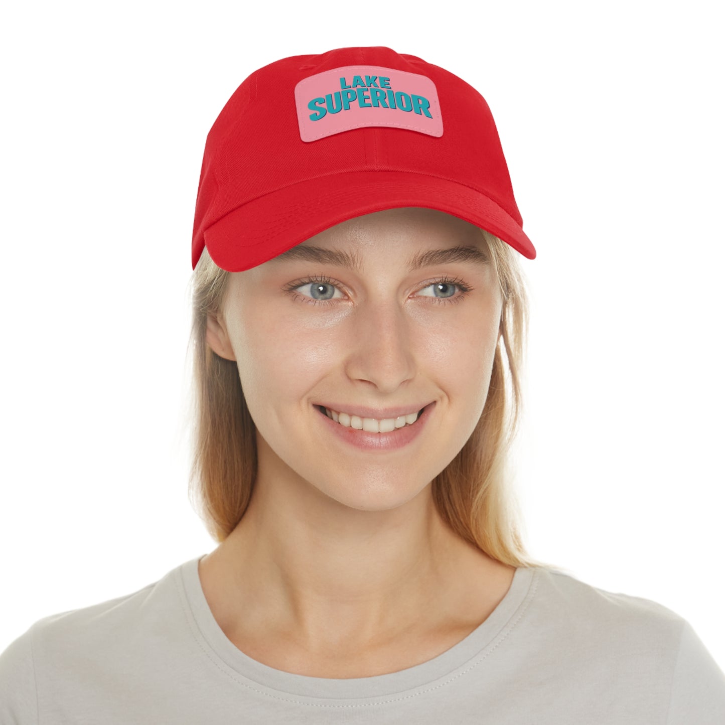 Lake Superior Dad Hat with Leather Patch (Rectangle)