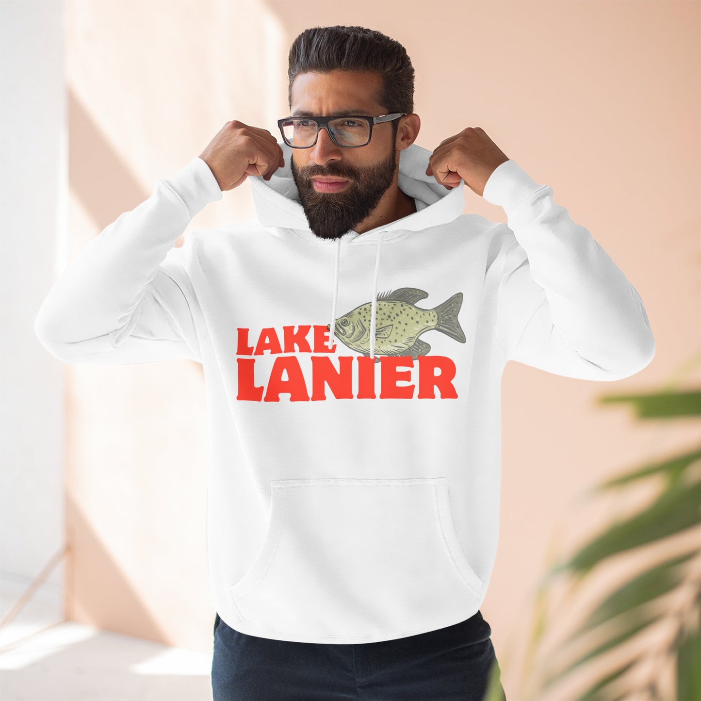Lake Lanier Fleece Hoodie, Cozy Fishing Sweatshirt, Outdoor Adventure Wear, Unique Gift for Lake Lovers, Perfect for Fall and Winter