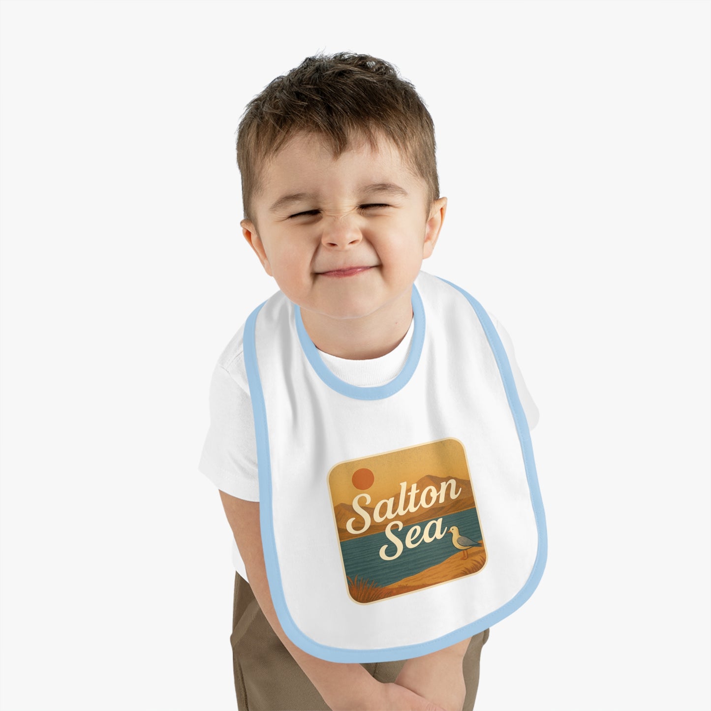 Salton Sea Baby Contrast Trim Jersey Bib