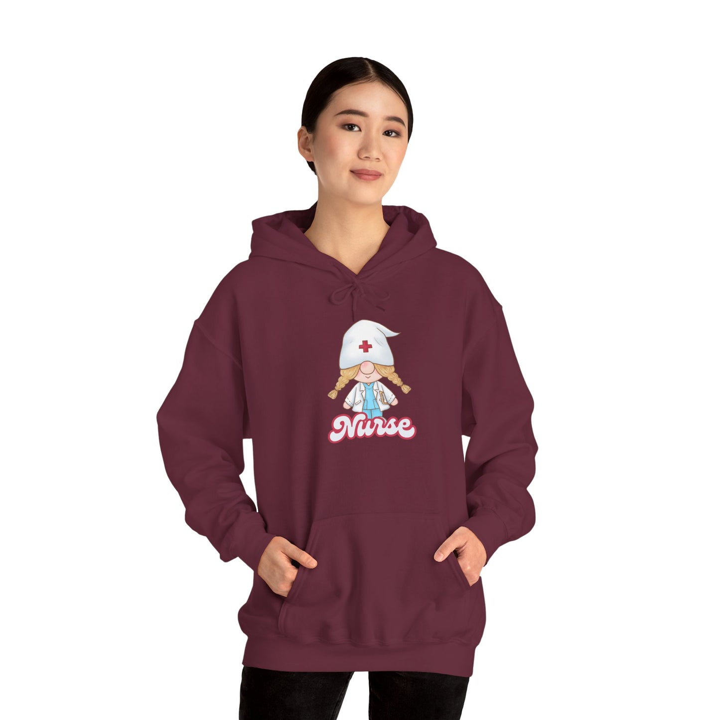 Nurse Cartoon Hoodie - Cozy Unisex Sweatshirt, Gift for Healthcare Workers, Nursing Student Apparel, Medical Profession Hoodie