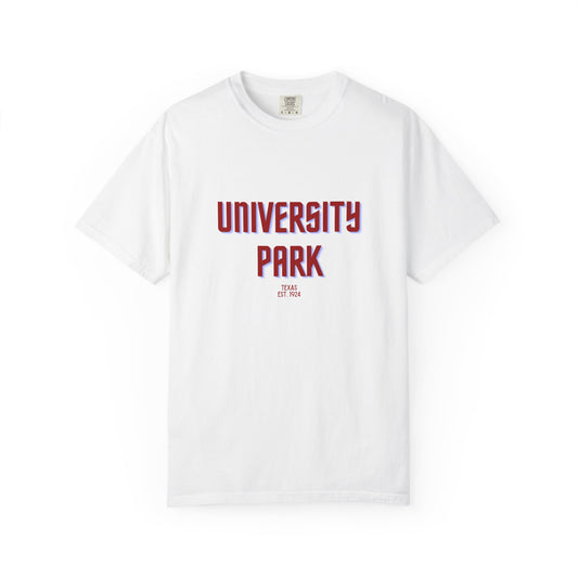 University Park Garment-Dyed Unisex T-Shirt, Casual Tee, Vintage Style Shirt, Everyday Wear, Birthday Gift, Unique Apparel
