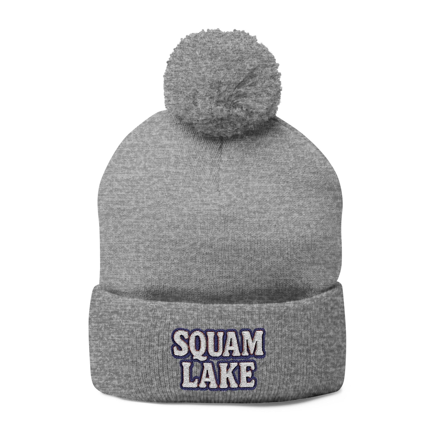 Squam Lake Pom-Pom Knit Cap (Embroidery)