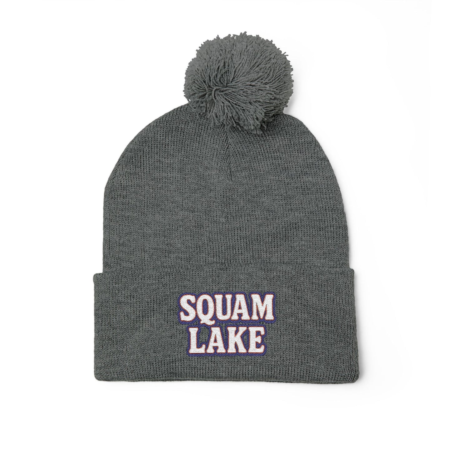 Squam Lake Pom-Pom Knit Cap (Embroidery)