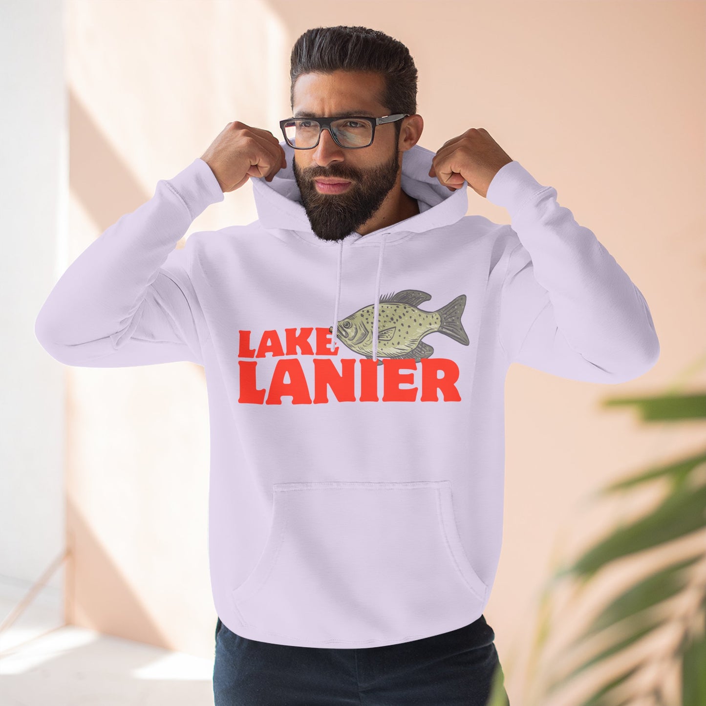 Lake Lanier Fleece Hoodie, Cozy Fishing Sweatshirt, Outdoor Adventure Wear, Unique Gift for Lake Lovers, Perfect for Fall and Winter