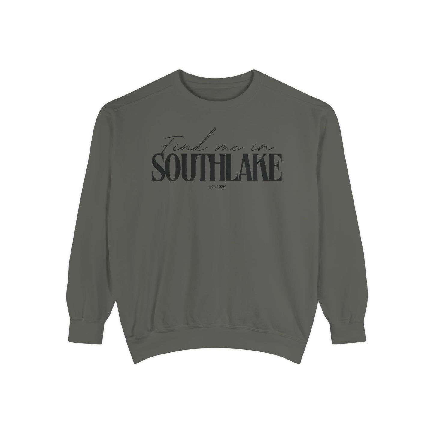 Southlake Cozy Sweatshirt, Unisex Garment-Dyed Crew, Casual Wear, Gift for Friends, Fall Fashion, Lounge Style