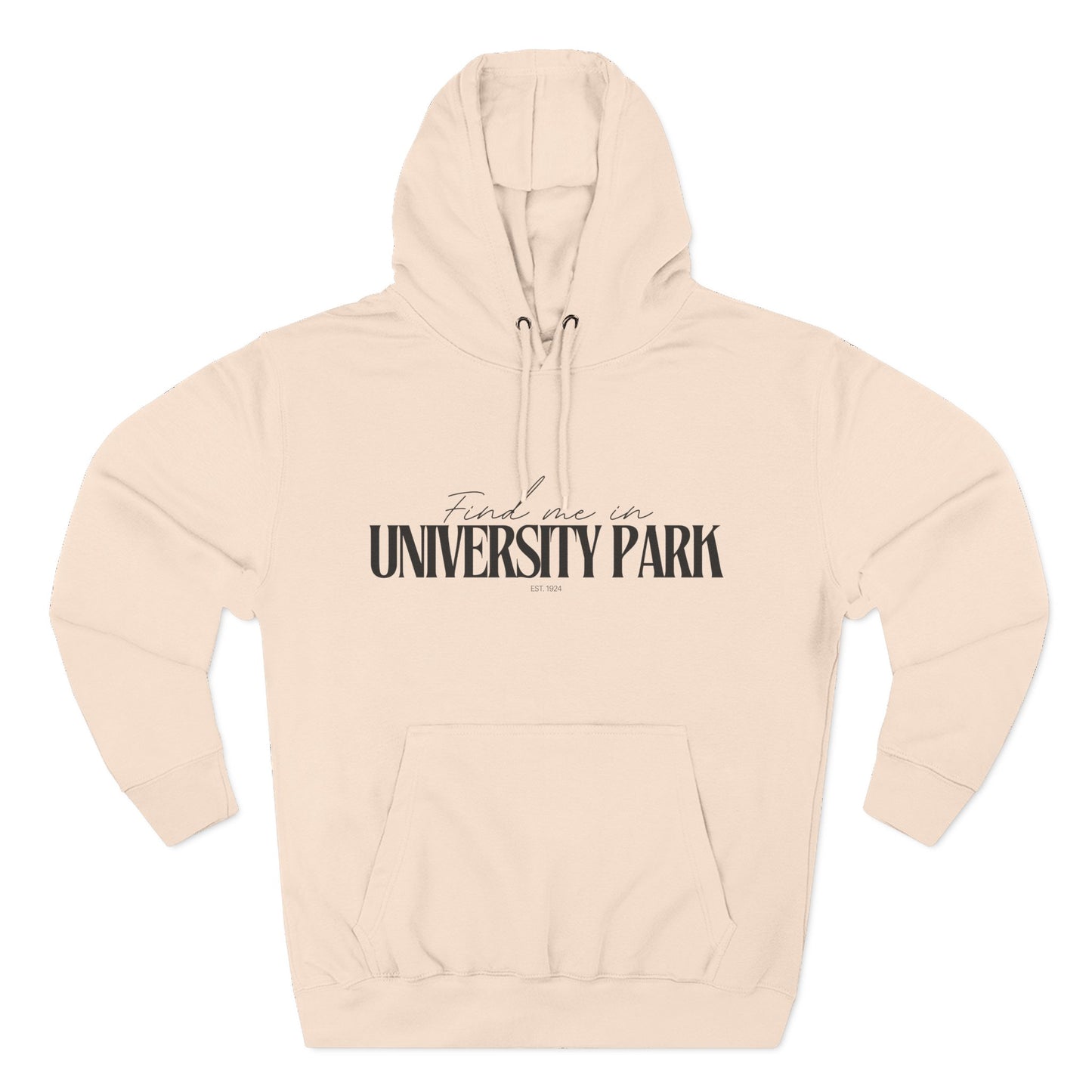 University Park Stylish Three-Panel Fleece Hoodie for Everyday Comfort, Personalized Gift, Casual Wear, Unisex Hoodie, Cozy Fashion