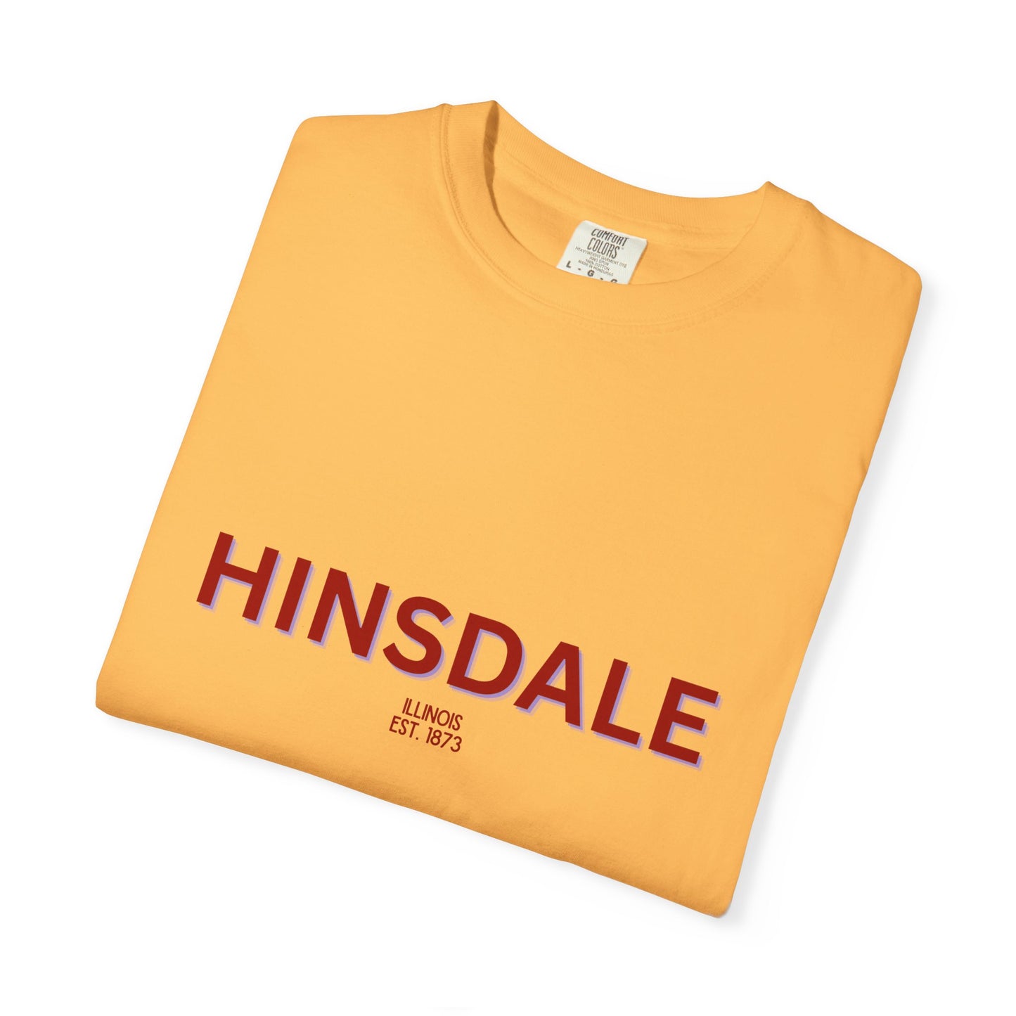 Hinsdale Garment-Dyed Unisex T-Shirt, Casual Tee, Vintage Style Shirt, Everyday Wear, Birthday Gift, Unique Apparel