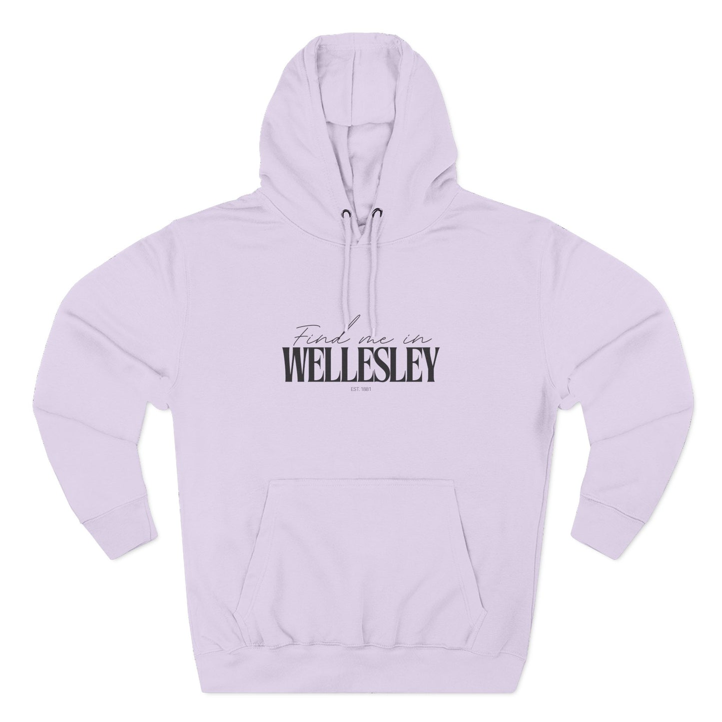 Wellesley Stylish Three-Panel Fleece Hoodie for Everyday Comfort, Personalized Gift, Casual Wear, Unisex Hoodie, Cozy Fashion