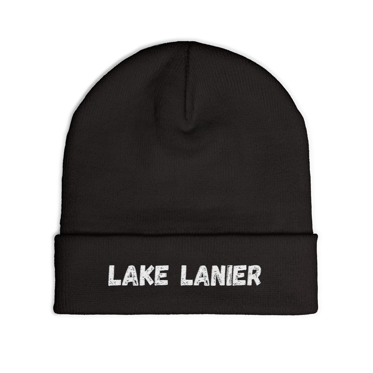 Lake Lanier Cozy Embroidered Knit Beanie, Winter Hat, Lake Lanier Merchandise, Warm Knit Hat, Gift for Her, Outdoor Beanie